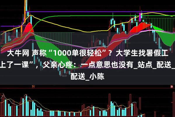 大牛网 声称“1000单很轻松”？大学生找暑假工被“上了一课”，父亲心疼：一点意思也没有_站点_配送_小陈
